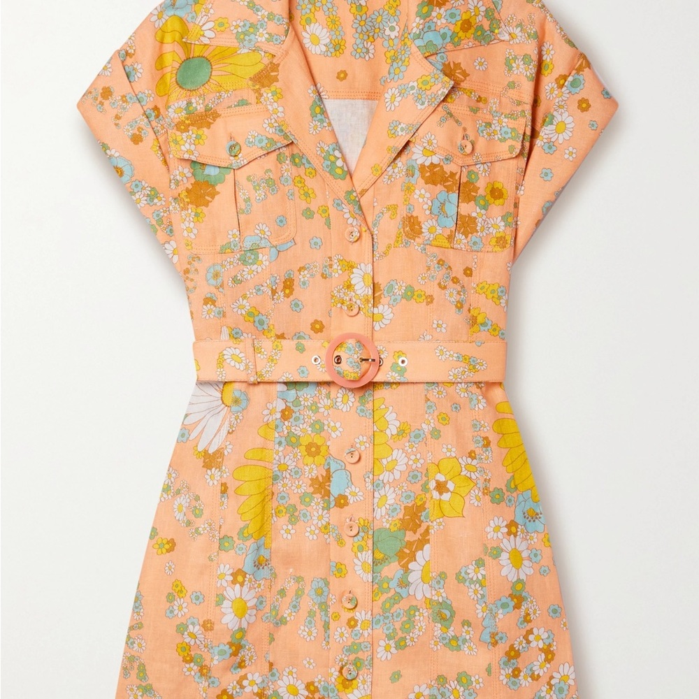 Zimmermann Floral Peach Mini Dress